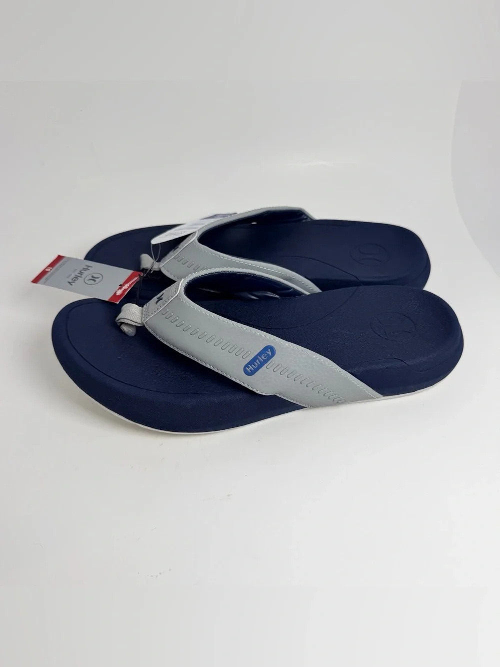 Hurley Men’s Navy and Light Gray Flip Flops